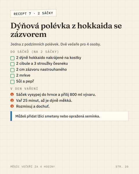 Ukázka receptu: Dýňová polévka z hokkaida