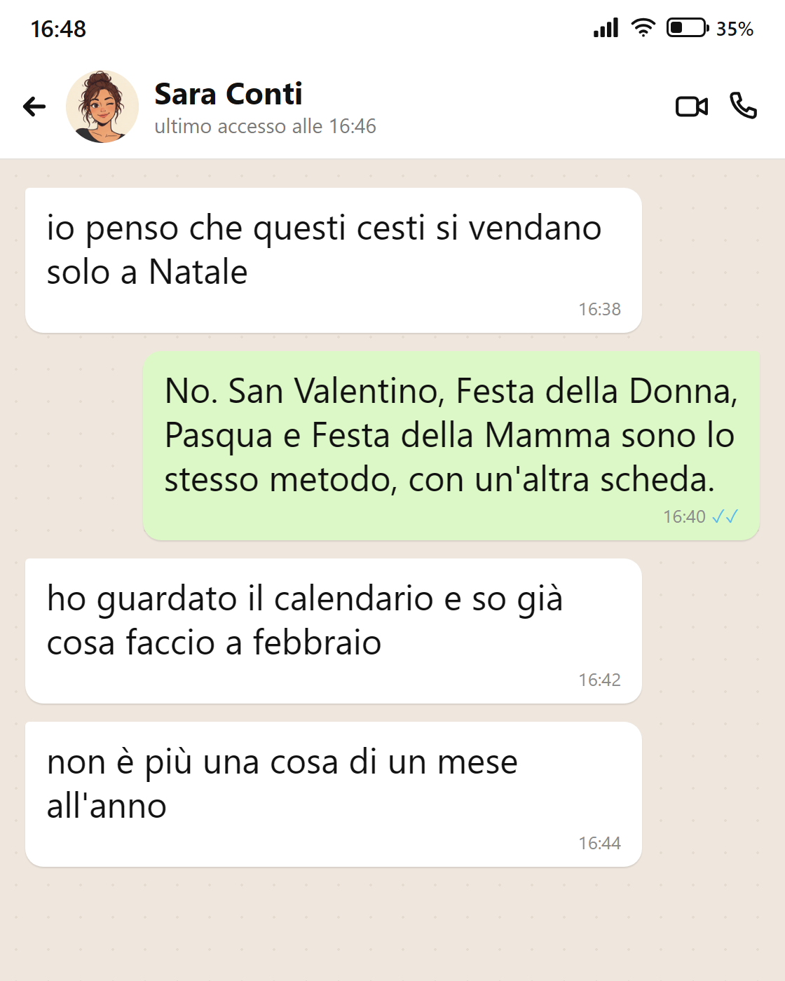 Messaggio di Sara: le schede delle 4 feste