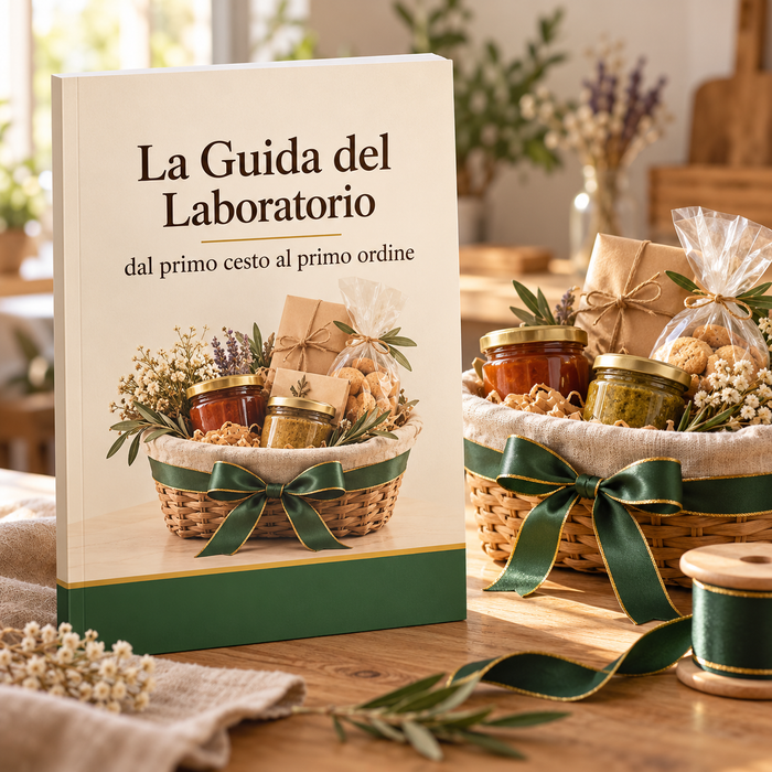 La Guida del Laboratorio: dal primo cesto al primo ordine, accanto a un cesto regalo