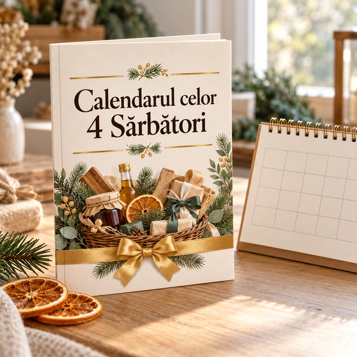 Calendarul celor 4 Sărbători, un carnet mic lângă un calendar de masă