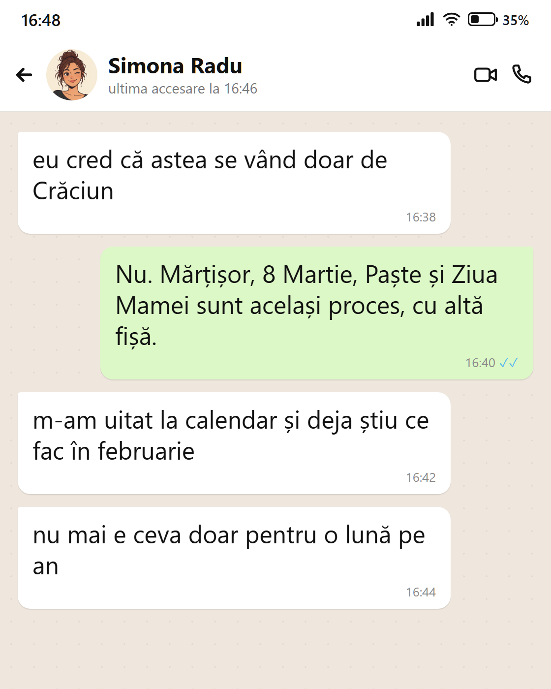 Mesaj de la Simona: fișele celor 4 sărbători