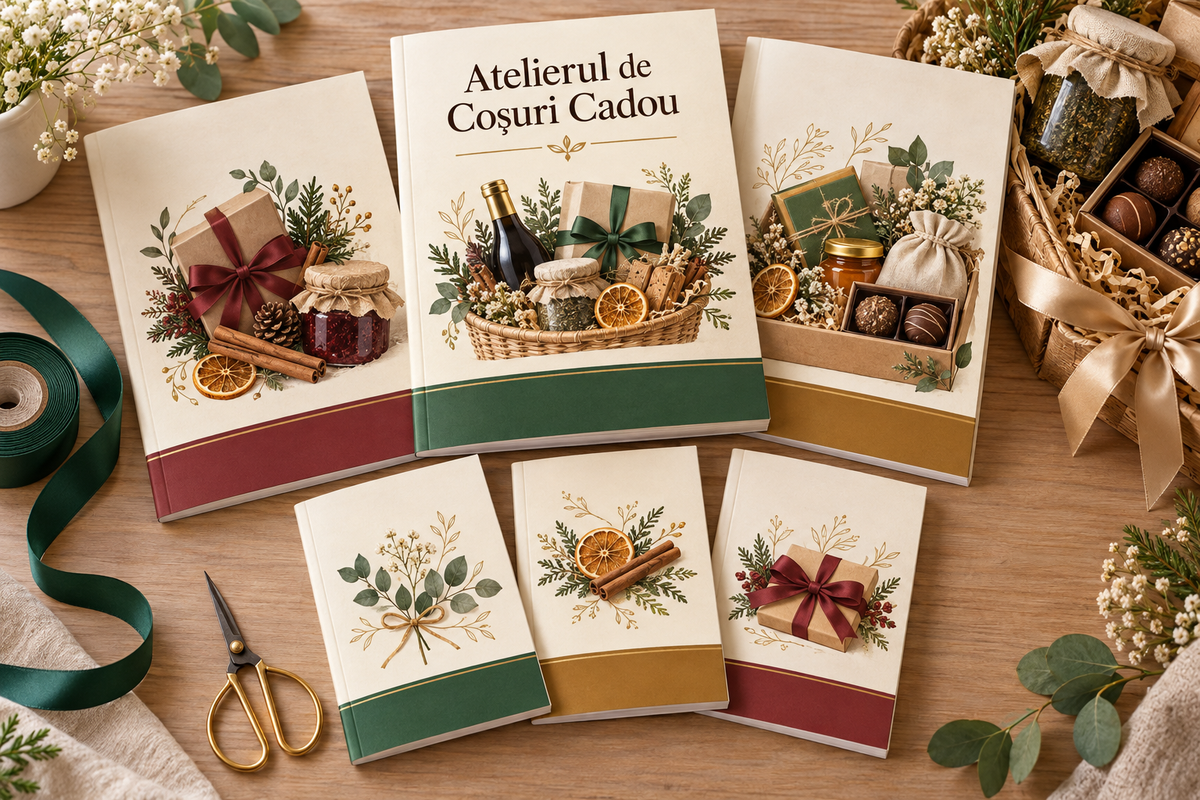 Tot Atelierul de Coșuri Cadou: trei ghiduri, trei bonusuri și un coș cadou