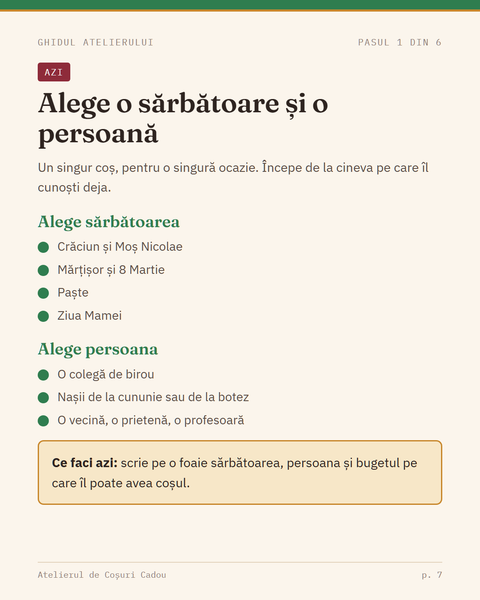 Ghidul Atelierului: pasul 1, alege sărbătoarea