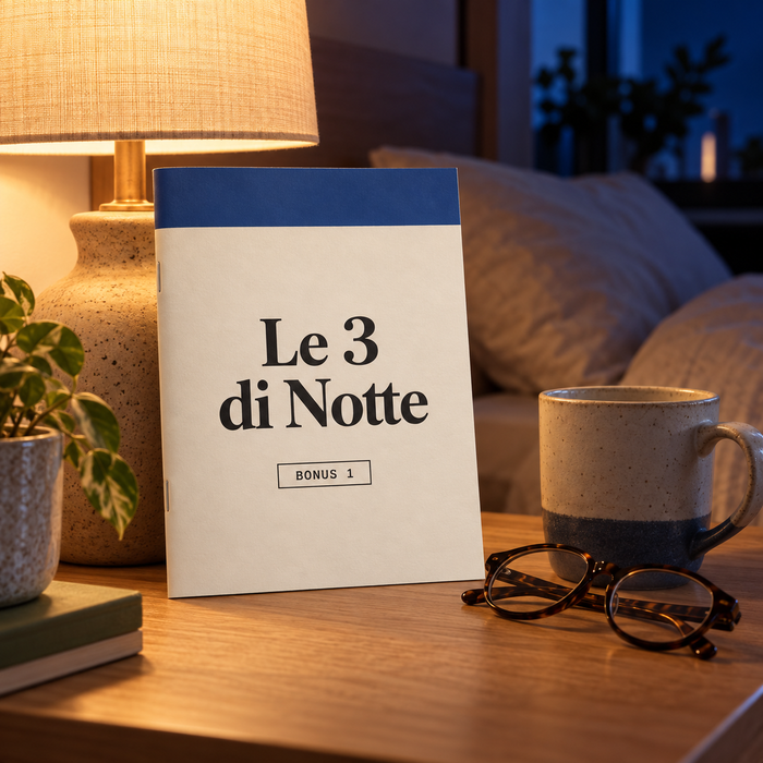 Le 3 di Notte, quadernetto sul comodino