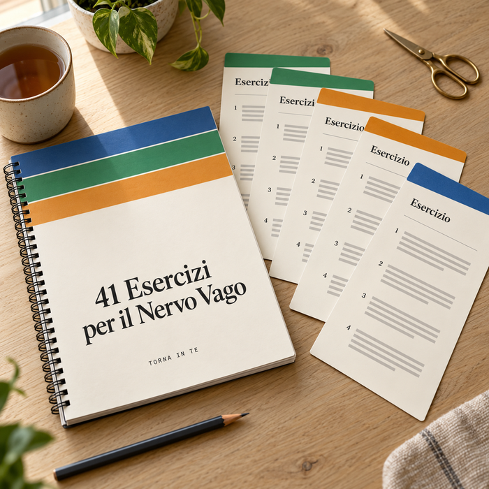 41 Esercizi per il Nervo Vago, quaderno con pagine di esercizi e linguette colorate