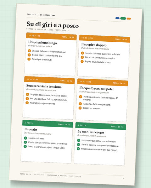 Le 48 Carte di Pronto Uso: il primo foglio da ritagliare